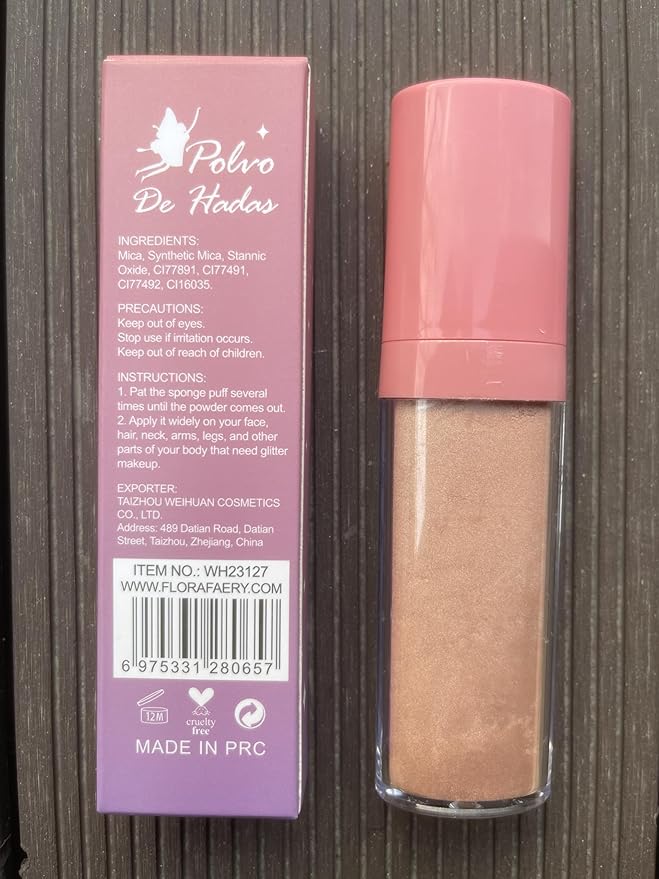 Polvo De Hadas Body Glitter Face Highlighter Powder Glow（Fairy Pink）