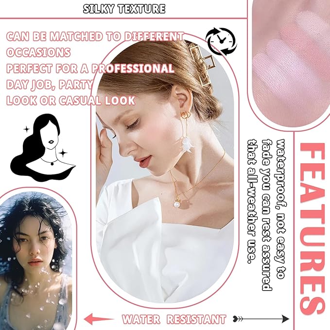 4 Colors Blush Palette for Cheeks,Face Matte Contour Brush 03