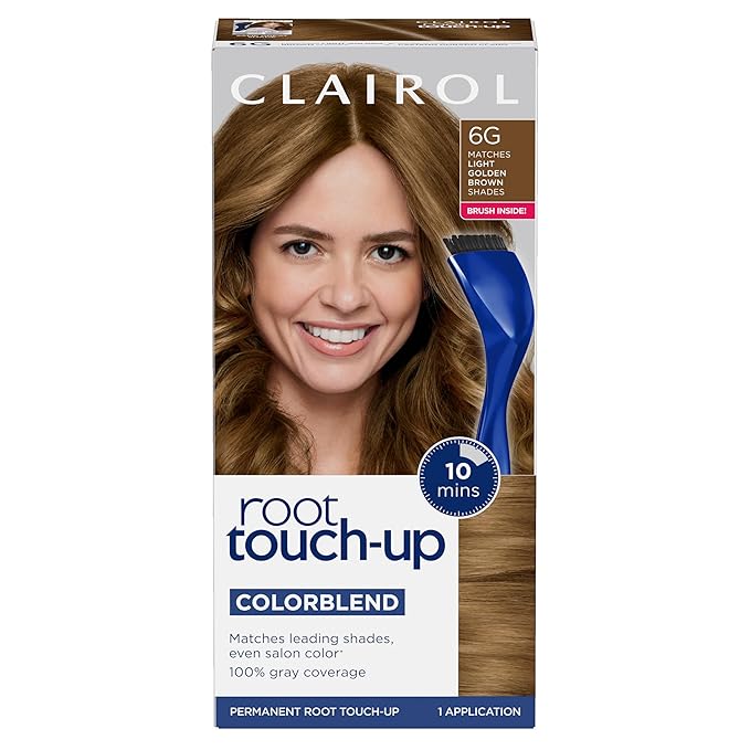 Clairol Root Touch-Up by Nice'n Easy Permanent Hair Dye, 6G Light Golden Brown Hair Color, Pack of 1