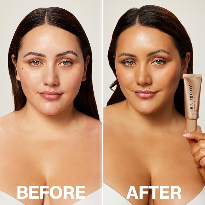 Bali Body Bronzing Serum | Hydrating with Hyaluronic Acid & Vitamin E | Anti-Aging Skin Bronzing Serum for Face | Lightweight, Non-Greasy, Buildable Skin Tint | Cruelty-Free (30 ml/1.01 fl oz)