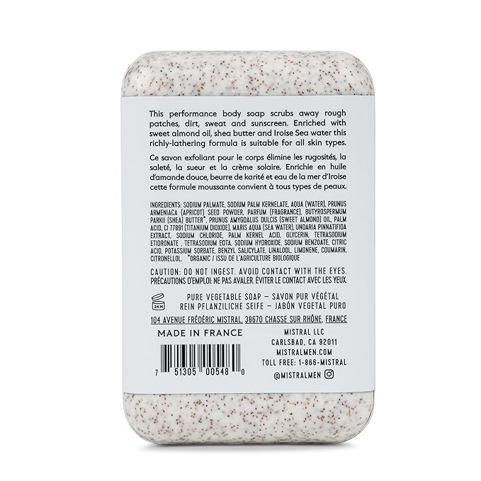 Mistral Bar Exfoliating Body Soap, Cool Marine, Large Bar