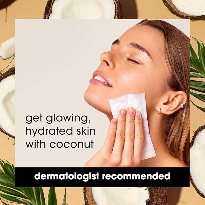 Yes To Face Wipes for Women and Men, Restoring Facial Cleansing Wipes for use as a Make Up Remover, Cleaning, Soothing, Coconut (Pack of 2)