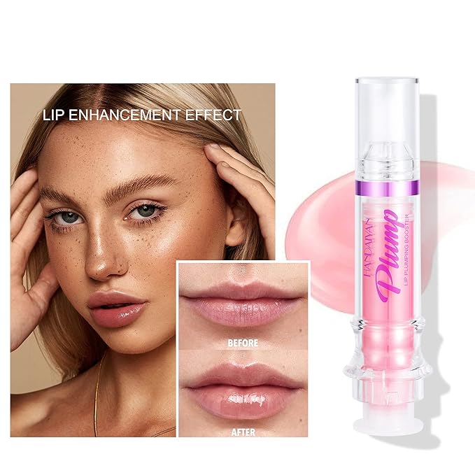 Plumping Lip Oil With Chili Extract - Fuller Lips Instantly! Ultra-Hydrating & Nourishing, Glossy Finish Lip Glow Oil, Lip Plumping Booster Plump, Smooth, and Define Your Lips Naturally (02 Baby Pink)