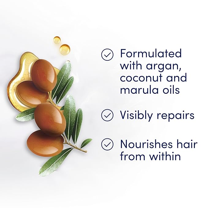 Dove Conditioner Argan Oil & Damage Repair 1 for Damaged Hair 92% Natural Origin, Paraben Free Conditioner 12 oz (Pack of 3)