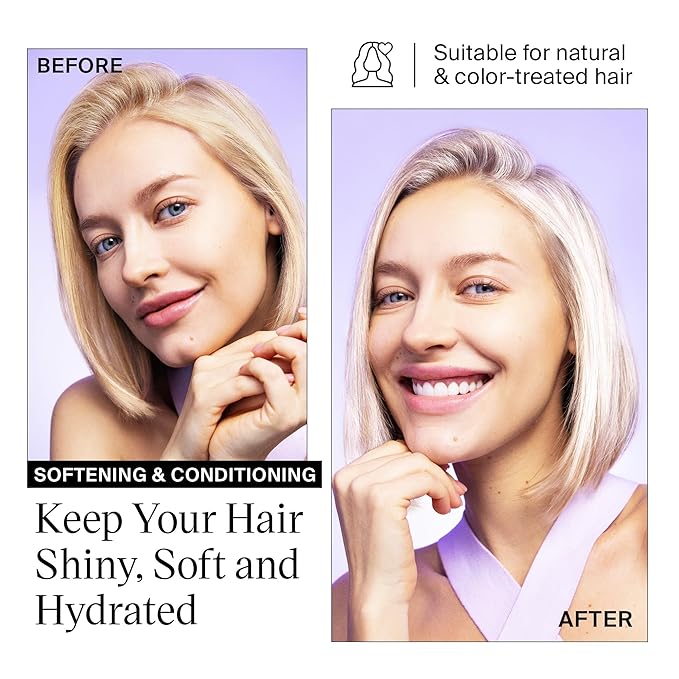 EVANYC Tone It Down Blonde Hair Shampoo, 1 L, Purple for Eliminating Brass & Yellow Tones, Vegan