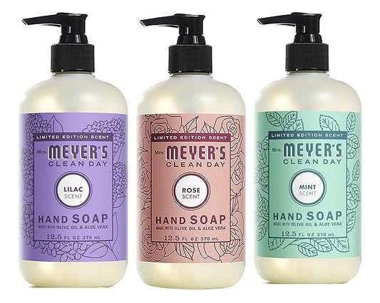 Mrs. Meyer's New Spring Scent Variety, 1 Rose, 1 Lilac, 1 Mint, 1 CT