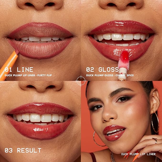 NYX PROFESSIONAL MAKEUP Duck Plump Plumping Lip Liner, Matte Pencil With Up To 10HR Wear, Flirty Flip (Pink Lip Liner)