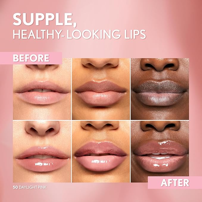 COVERGIRL Clean Fresh Yummy Gloss Daylight Collection, Hydrating, Glossy Shine, Vegan Formula, Daylight Pink 50, 0.33oz