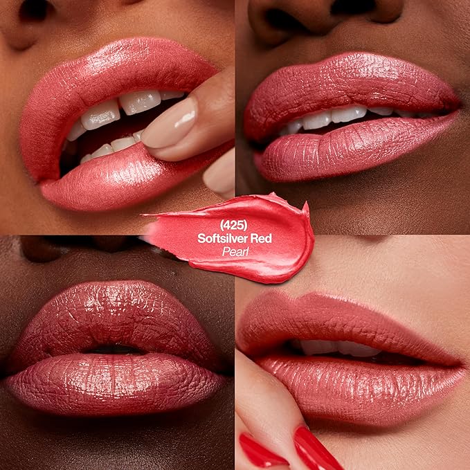 Revlon Super Lustrous Lipstick, Creamy Formula For Soft, Fuller-Looking Lips, Moisturized Feel, 425 Softsilver Red, 0.15 oz