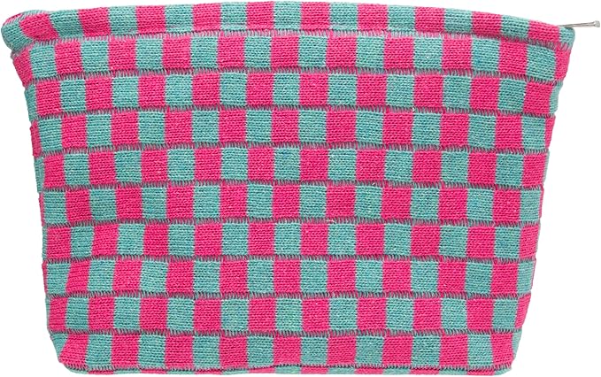 Pazimiik knitted checkered makeup bag