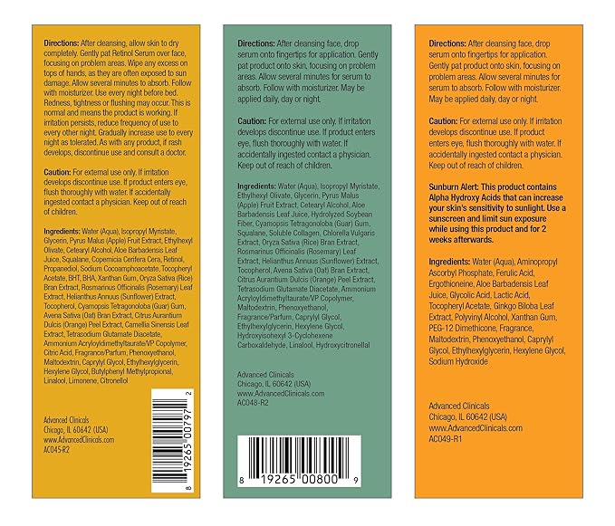 Advanced clinicals - retinol serum