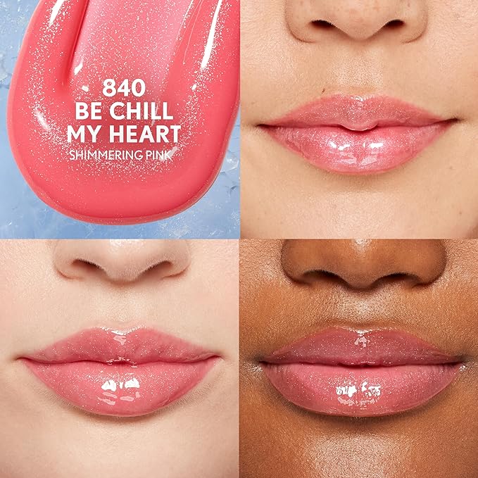 COVERGIRL Clean Fresh Yummy Plumper Lip Gloss, 840 Be Chill My Heart, Shiny, Vegan Formula, Easy to Apply, Minty Flavor, 0.33oz