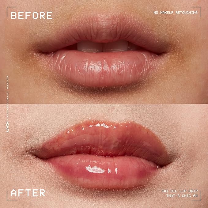 NYX PROFESSIONAL MAKEUP Fat Oil Lip Drip, Moisturizing Lip Oil Gloss, Vegan Tinted Formula, Up to 12 HR Hydration - That's Chic (Deep Berry)