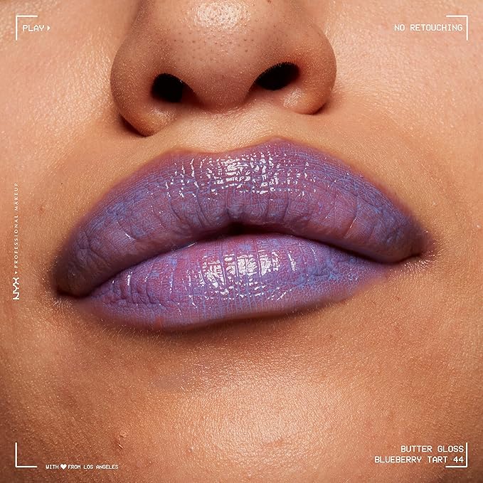 NYX PROFESSIONAL MAKEUP Butter Gloss, Non-Sticky Lip Gloss - Blueberry Tart (Periwinkle Blue)