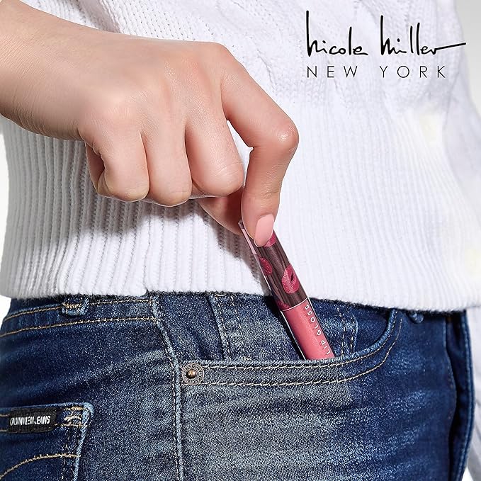 Nicole Miller Lip Gloss Collection Shimmery Glosses for Women and Girls Long Lasting Color Set with Rich Varied Colors, Better Not Pout Red, 4 Count (Pack of 1)