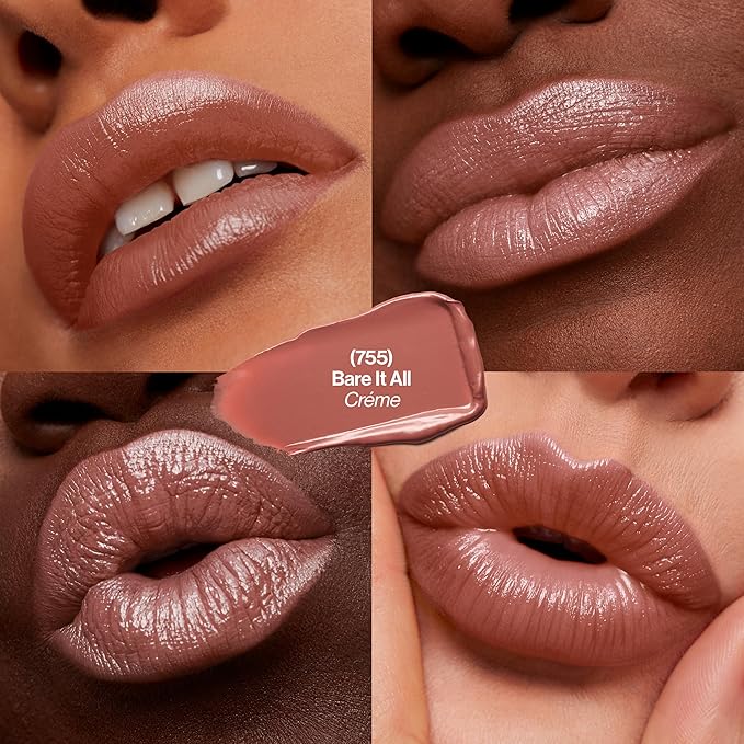 Revlon Super Lustrous Lipstick, Creamy Formula For Soft, Fuller-Looking Lips, Moisturized Feel, 755 Bare It All, 0.15 oz