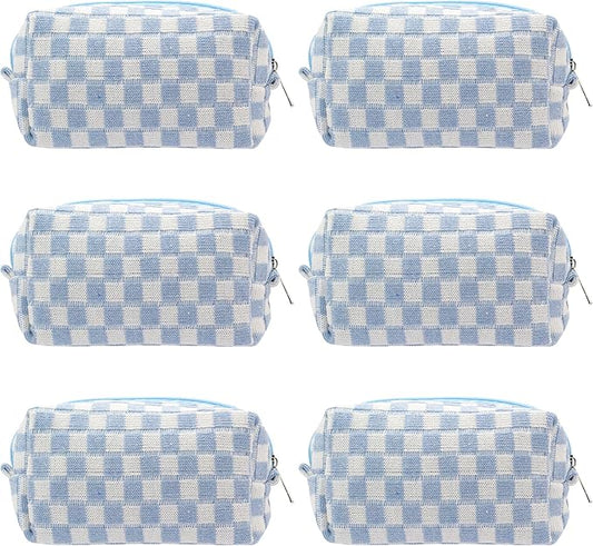 Pazimiik checkered makeup bag for