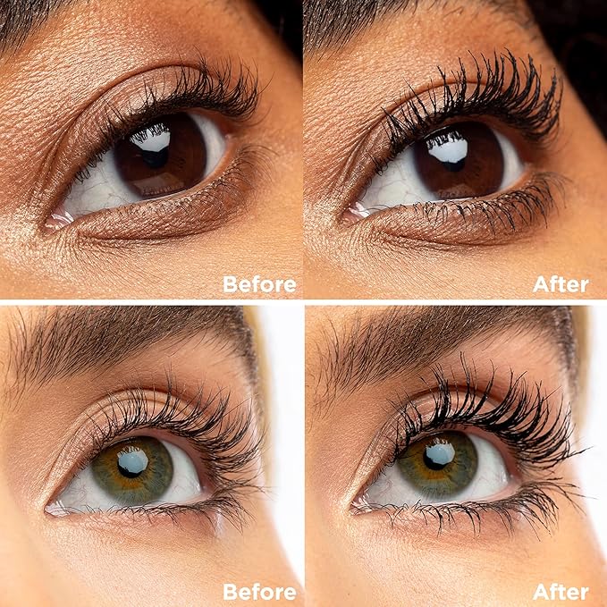 Pacifica Vegan Collagen Fluffy Lash Mascara – Black Thickening & Lengthening Mascara with Plant Fibers, Full Fluffy Lashes, Vegan & Cruelty-Free, 0.24 oz