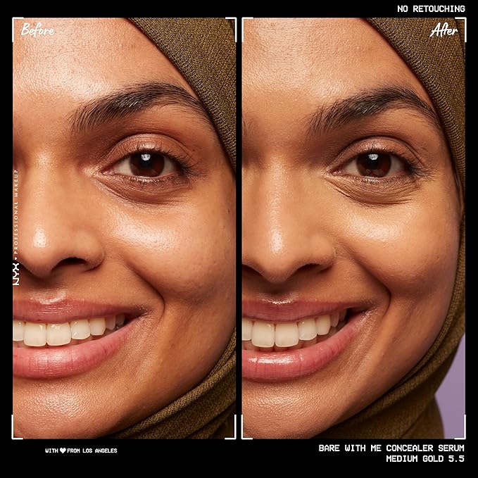 NYX PROFESSIONAL MAKEUP Bare With Me Concealer Serum, Medium Golden