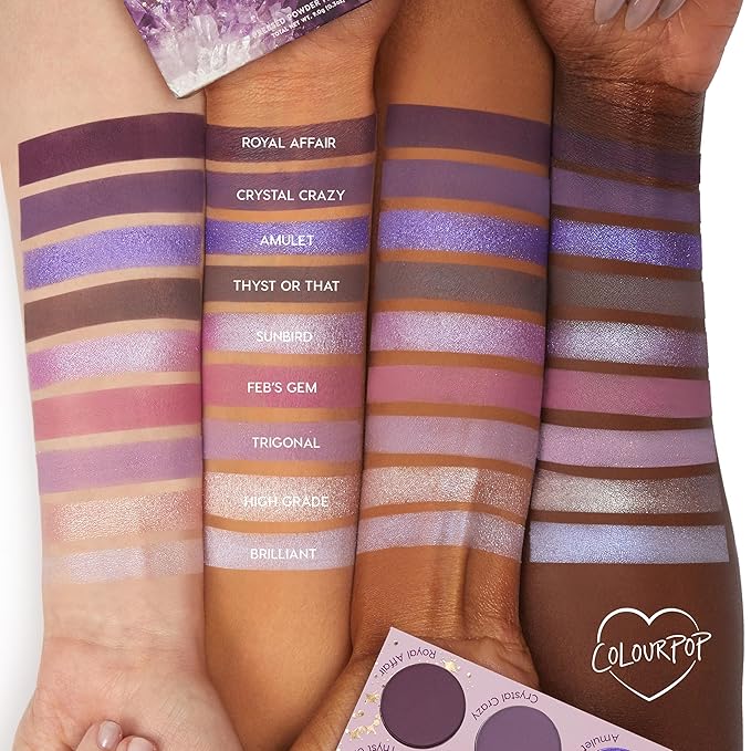 ColourPop All Amethyst Eyeshadow Palette - Metallic Opalescent with Duo Chrome Finishes - High-Pigment Eye Makeup with a Long-Wearing Formula (0.3 oz)