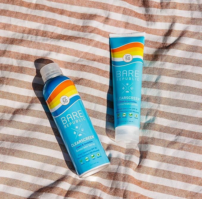 Bare Republic Clearscreen Sunscreen SPF 50 Sunblock Body Lotion, Water Resistant with an Invisible Finish, 5 Fl Oz Each, 2 Pack