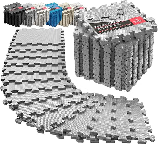 Gym Flooring Set - Interlocking EVA Soft Foam 18 Pieces