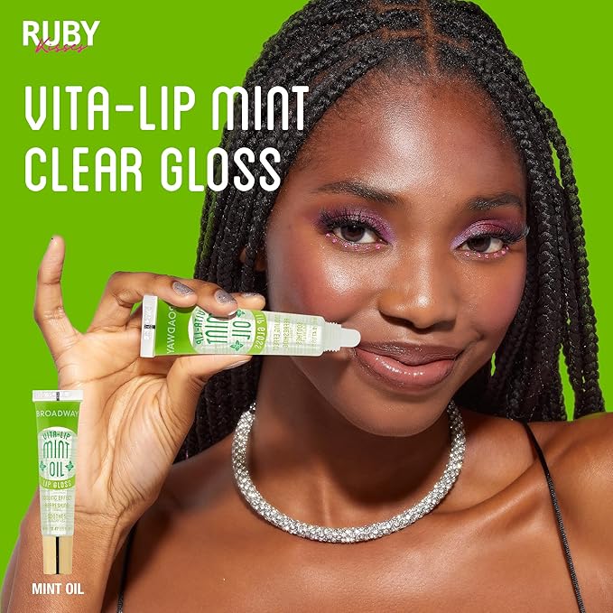 Ruby Kisses Broadway Vita-Lip Clear Lip Gloss (10 Pack), Ultra-Hydrating & Soothing Formula with Vitamins, High-Shine Non-Sticky Finish Lip Balm with Mint, Rosehip, Coconut, Mango, Argan, Honey, Shea