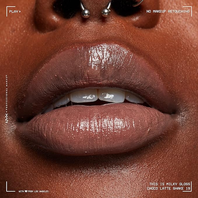 NYX PROFESSIONAL MAKEUP This Is Milky Gloss, Lip Gloss with 12 Hour Hydration, Vegan - Choco Latte Shake (Milk Chocolate)