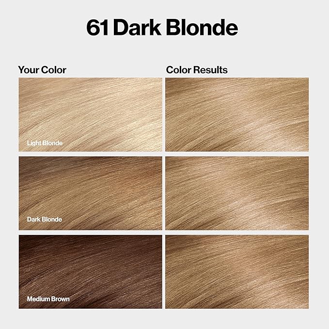 Revlon ColorSilk with Bond Repair Complex, Blonde Permanent Hair Color, 100% Gray Coverage, Ammonia Free Hair Dye, Vegan Keratin, 61 Dark Blonde (Pack of 3)