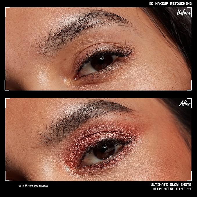 NYX PROFESSIONAL MAKEUP Ultimate Glow Shots, Liquid Eyeshadow, Long-Lasting Shimmer Eye Shadow with Vitamin C - Clementine Fine