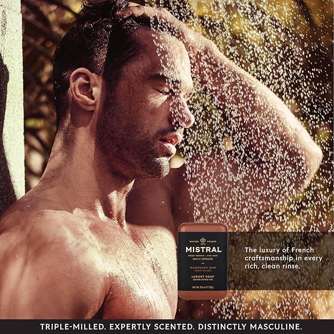 Mistral Bar Soap, Mahogany Rhum, 8.8 Ounces