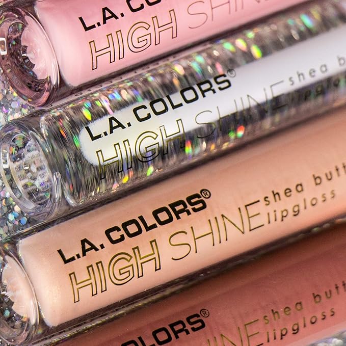 L.A. COLORS High Shine Shea Butter Lip Gloss, Baby Cakes, 0.14 Ounce (Pack of 2)