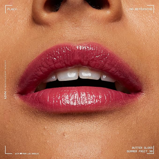 NYX PROFESSIONAL MAKEUP Butter Gloss, Non-Sticky Lip Gloss - Summer Fruit (Hot Pink)