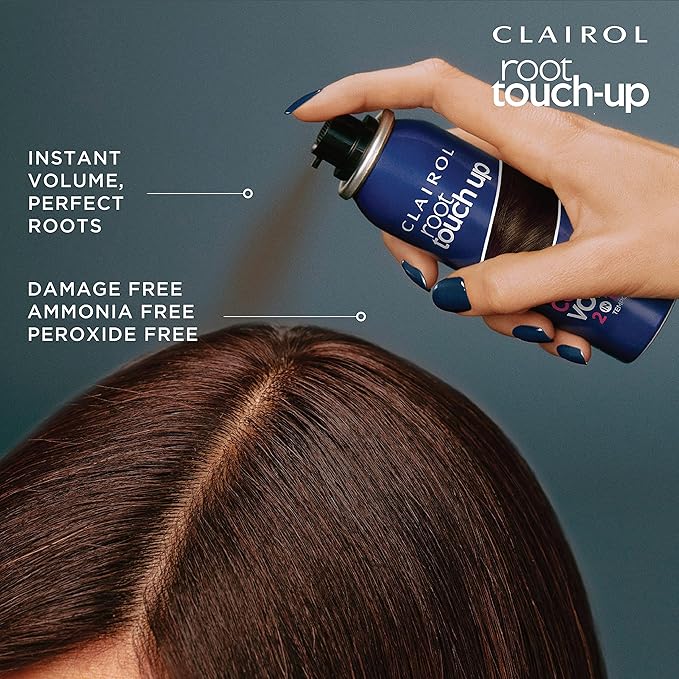 Clairol Root Touch-Up Color + Volume 2-in-1 Temporary Spray, Light Brown Hair Color, Pack of 1
