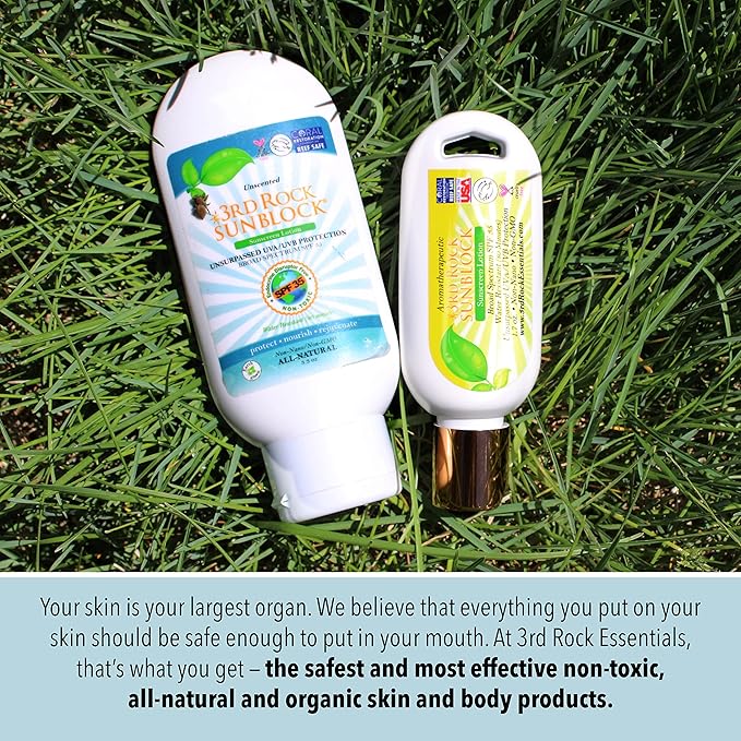 | Travel Size Sunblock® SunScreen Lotion SPF 35+ | Travel Sized All Natural Organic Zinc Unscented Sunscreen for Sun Protection | All Natural Personal Care (1.7 oz | Single)